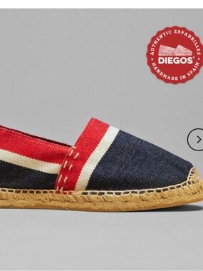 DIEGO’S, HANDMADE FROM SPAIN, PARISIAN STRIPES FLAT ESPADRILLES